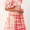 Pink Tie N Dye Ruffled Dress After Six Wear 2 Pink Tie N Dye Ruffled Dress After Six Wear -Sari Grace Shop Pink Tie N Dye Ruffled Dress DRBS02301954 l