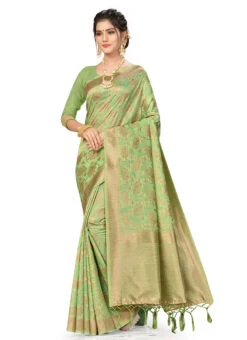 Pista Green Banarasi Silk Weaving Saree Festive Wear -Sari Grace Shop Pista Green Banarasi Silk Weaving Saree SASSTSKTSKT38537B u