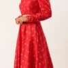 Red Art Silk Maxi Dress Festive Wear 1 Red Art Silk Maxi Dress Festive Wear -Sari Grace Shop Red Art Silk Maxi Dress DRBS02302204 l