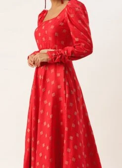 Featured Products 1 Red Art Silk Maxi Dress Festive Wear