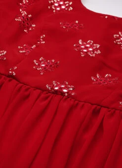Red Georgette Embroidered Maxi Dress Festive Wear 14 Red Georgette Embroidered Maxi Dress Festive Wear -Sari Grace Shop Red Georgette Embroidered Maxi Dress DRBS02211085 rrc1
