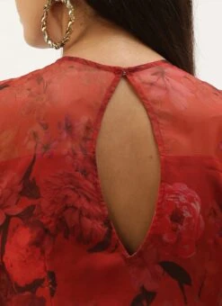 Red Organza Digital Printed Dress Party Wear 15 Red Organza Digital Printed Dress Party Wear -Sari Grace Shop Red Organza Digital Printed Dress DRBS02107581 rrc2