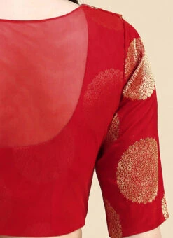 Red Taffeta Blouse Festive Wear -Sari Grace Shop Red Taffeta Blouse BLBS02210835 rrc4