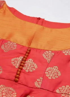 Red Taffeta Jacquard Half Circular Dress Festive Wear -Sari Grace Shop Red Taffeta Jacquard Half Circular Dress DRBS02204664 rrc1