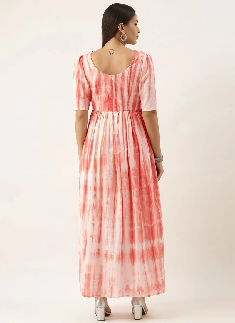 Rust Color Tie Dye Maxi Dress After Six Wear 6 Rust Color Tie Dye Maxi Dress After Six Wear - Image 4