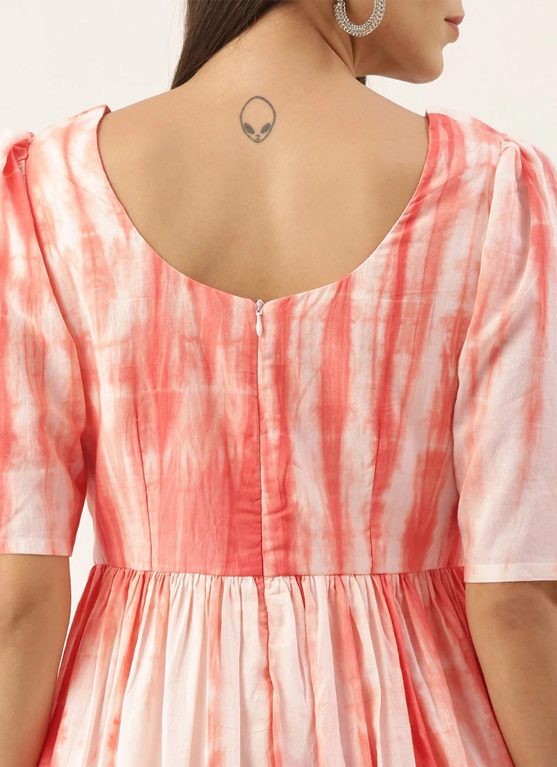 Rust Color Tie Dye Maxi Dress Festive Wear After Six Wear 8 Rust Color Tie Dye Maxi Dress Festive Wear After Six Wear - Image 6