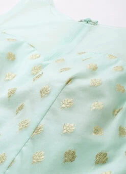 Sky Blue Organza Jacquard Dress Festive Wear 14 Sky Blue Organza Jacquard Dress Festive Wear -Sari Grace Shop Sky Blue Organza Jacquard Dress DRBS02303569 rrc1