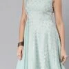 Sky Blue Organza Jacquard N Green Georgette Dress Wedding Wear 1 Sky Blue Organza Jacquard N Green Georgette Dress Wedding Wear -Sari Grace Shop Sky Blue Organza Jacquard N Green Georgette Dress DRBS02205066 l