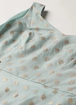 Sky Blue Organza Jacquard N Green Georgette Dress Wedding Wear 14 Sky Blue Organza Jacquard N Green Georgette Dress Wedding Wear -Sari Grace Shop Sky Blue Organza Jacquard N Green Georgette Dress DRBS02205066 rrc1