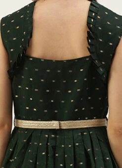 Teal Green Art Silk Cotton Jacquard Dress After Six Wear 15 Teal Green Art Silk Cotton Jacquard Dress After Six Wear -Sari Grace Shop Teal Green Art Silk Cotton Jacquard Dress DRBS02212464 rrc2