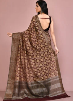 Violet Art Silk Saree After Six Wear -Sari Grace Shop Violet Art Silk Saree SAOAKS1623 b