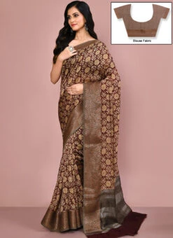 Violet Art Silk Saree After Six Wear -Sari Grace Shop Violet Art Silk Saree SAOAKS1623 u