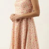 White Brocade Boat Neck Flared Dress Festive Wear -Sari Grace Shop White Brocade Boat Neck Flared Dress DRBS02201299 l