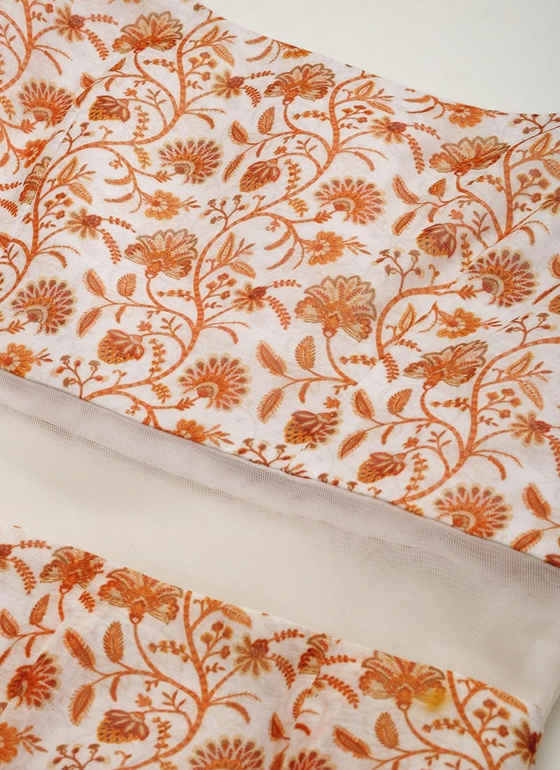 White Digital Printed Art Silk Dress After Six Wear 7 White Digital Printed Art Silk Dress After Six Wear - Image 5