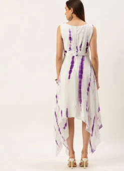 White Georgette Tie N Dye Dress After Six Wear Festive Wear 13 White Georgette Tie N Dye Dress After Six Wear Festive Wear -Sari Grace Shop White Georgette Tie N Dye Dress DRBS02210972 b