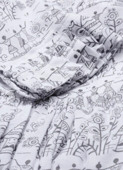 White Rayon Printed Gathered Maxi Dress Festive Wear 16 White Rayon Printed Gathered Maxi Dress Festive Wear -Sari Grace Shop White Rayon Printed Gathered Maxi Dress DRBS02105422 rrc3