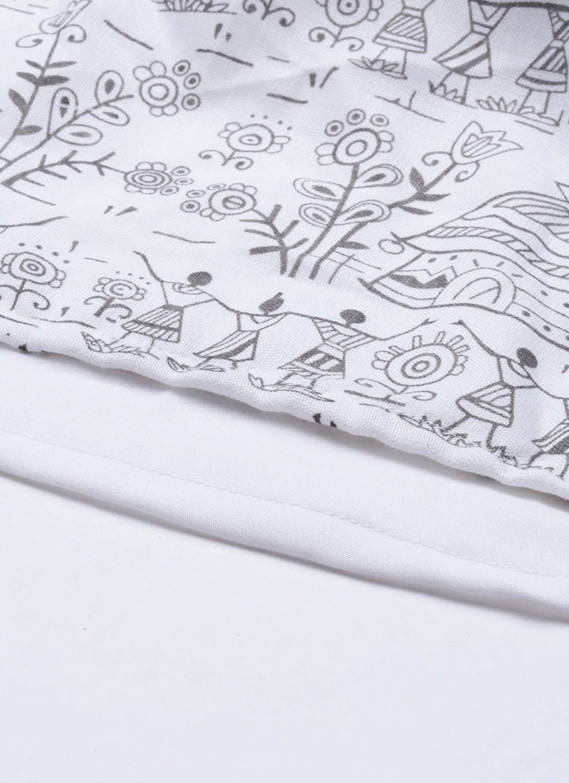 White Rayon Printed Gathered Maxi Dress Festive Wear 10 White Rayon Printed Gathered Maxi Dress Festive Wear - Image 8