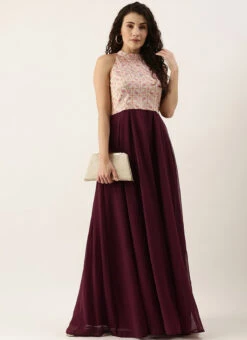 White Tie N Dye Nylon Purple Flared Dress Festive Wear 12 White Tie N Dye Nylon Purple Flared Dress Festive Wear -Sari Grace Shop White Tie N Dye Nylon Purple Flared Dress DRBS02110978 u