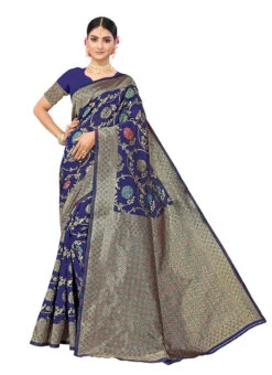 Woven Work Navy Blue Color Banarasi Silk Saree Festive Wear 8 Woven Work Navy Blue Color Banarasi Silk Saree Festive Wear -Sari Grace Shop Woven Work Navy Blue Color Banarasi Silk Saree SASSTSKTANA28587A u
