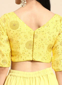 Yellow Chinon Embroidered Blouse Festive Wear 15 Yellow Chinon Embroidered Blouse Festive Wear -Sari Grace Shop Yellow Chinon Embroidered Blouse BLBS02303802 rrc2