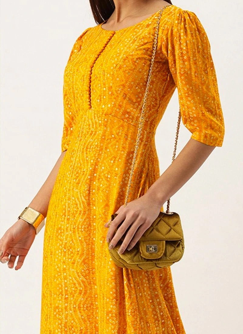 Yellow Digital Printed Maxi Dress Party Wear 3 Yellow Digital Printed Maxi Dress Party Wear
