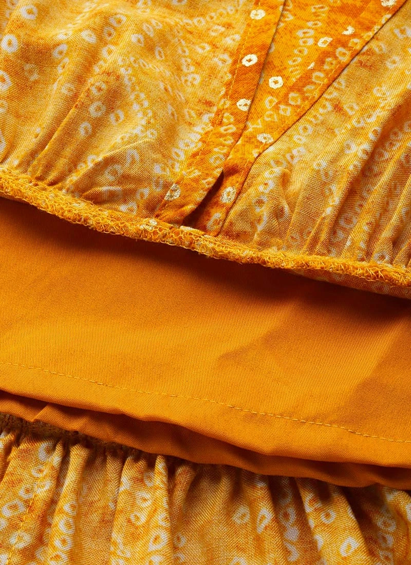 Yellow Digital Printed Maxi Dress Party Wear 8 Yellow Digital Printed Maxi Dress Party Wear - Image 6