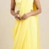 Yellow Embroidered Georgette Saree N Blouse Set Festive Wear Wedding Wear 2 Yellow Embroidered Georgette Saree N Blouse Set Festive Wear Wedding Wear -Sari Grace Shop Yellow Embroidered Georgette Saree N Blouse Set SABS02110021 l