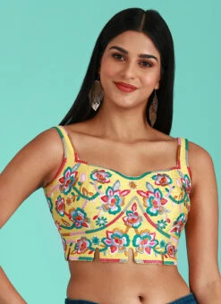 Yellow Embroidery Silk Blouse Party Wear 8 Yellow Embroidery Silk Blouse Party Wear -Sari Grace Shop Yellow Embroidery Silk Blouse BLSPFB164Y u