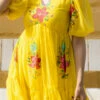 Yellow Faux Chiffon Digital Print Fit And Flare Dress After Six Wear 2 Yellow Faux Chiffon Digital Print Fit And Flare Dress After Six Wear -Sari Grace Shop Yellow Faux Chiffon Digital Print Fit And Flare Dress DRSSUF1306 l