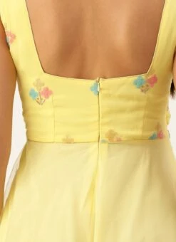 Yellow Georgette Embroidered Dress Party Wear -Sari Grace Shop Yellow Georgette Embroidered Dress DRBS02301673 rrc2