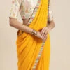 Yellow Georgette Saree N Embroidered Blouse Festive Wear 1 Yellow Georgette Saree N Embroidered Blouse Festive Wear -Sari Grace Shop Yellow Georgette Saree N Embroidered Blouse SABS02110002 l