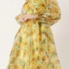 Yellow Organza Mini Dress Party Wear -Sari Grace Shop Yellow Organza Mini Dress DRBS02209616 l