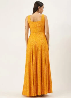 Yellow Printed Strap Neck Dress After Six Wear 13 Yellow Printed Strap Neck Dress After Six Wear -Sari Grace Shop Yellow Printed Strap Neck Dress DRBS02109710 b