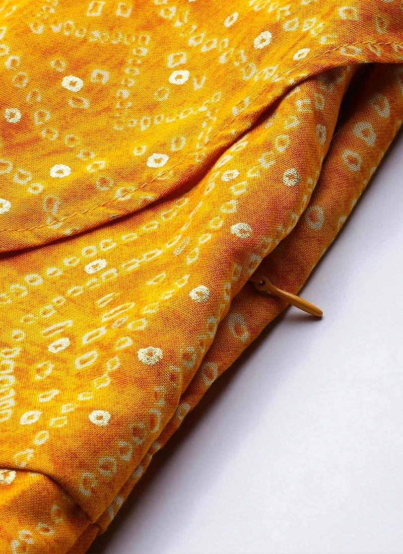 Yellow Printed Viscose Dress After Six Wear 8 Yellow Printed Viscose Dress After Six Wear - Image 6