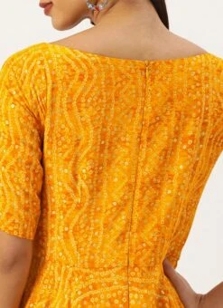 Yellow Printed Viscose Handkerchief Style Dress Festive Wear -Sari Grace Shop Yellow Printed Viscose Handkerchief Style Dress DRBS02110941 rrc2
