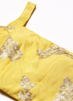 Yellow Sequins Embroidered Chinon Blouse Festive Wear -Sari Grace Shop Yellow Sequins Embroidered Chinon Blouse BLBS02301971 rrc1