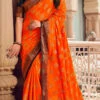 Banarasi Silk Orange Color Woven Work Saree Party Wear -Sari Grace Shop banarasi silk orange color weaving work saree saspl3505 l