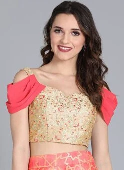 Beige Embroidered Blouse With Cowl Style Sleeve Wedding Wear 8 Beige Embroidered Blouse With Cowl Style Sleeve Wedding Wear -Sari Grace Shop beige embroidered blouse with cowl style sleeve BLBS02305259 u