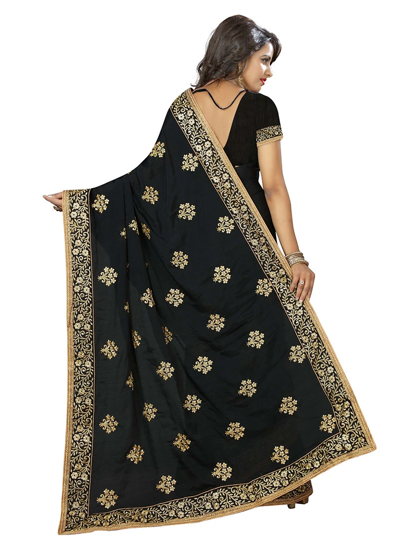 Black Georgette Saree Party Wear 6 Black Georgette Saree Party Wear - Image 4