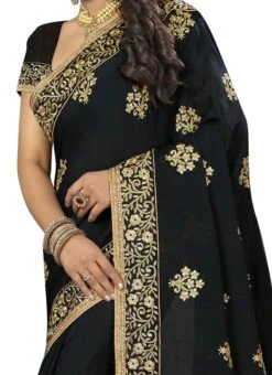 Black Georgette Saree Party Wear