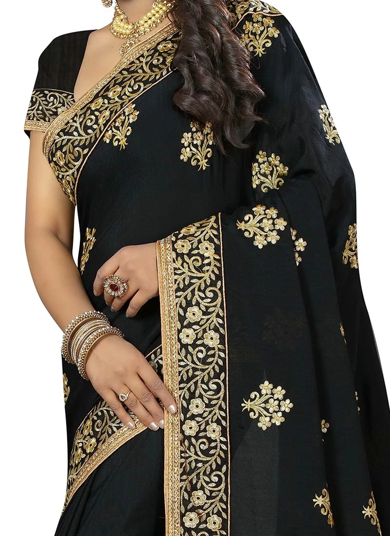 Black Georgette Saree Party Wear 3 Black Georgette Saree Party Wear