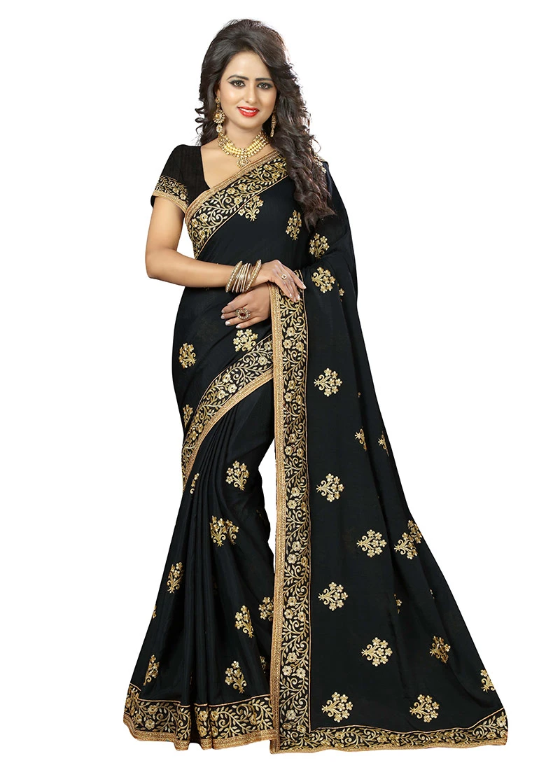 Black Georgette Saree Party Wear 5 Black Georgette Saree Party Wear - Image 3