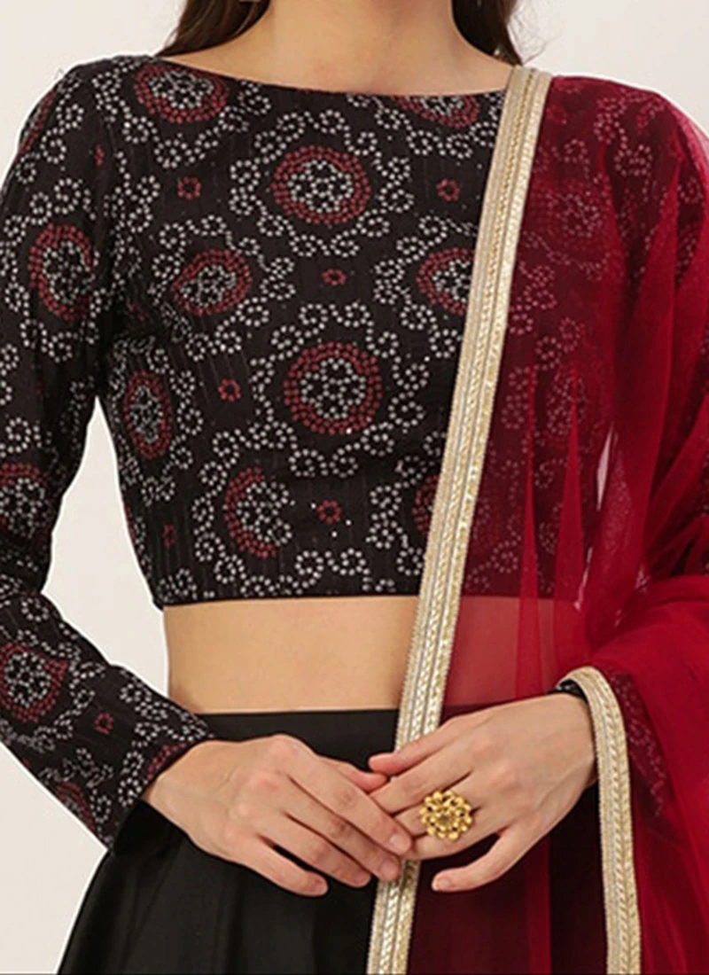 Black Digital Printed Blouse Festive Wear 3 Black Digital Printed Blouse Festive Wear