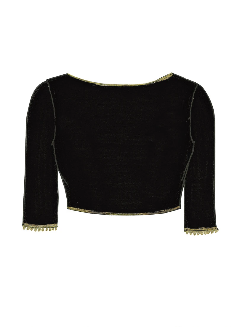 Black Georgette Blouse After Six Wear 4 Black Georgette Blouse After Six Wear - Image 3