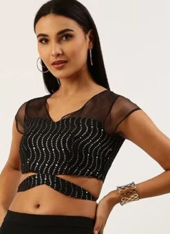 Black Sequins Embroidered Blouse Festive Wear 8 Black Sequins Embroidered Blouse Festive Wear -Sari Grace Shop black sequins embroidered blouse BLBS02305257 u