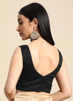 Black Taffeta Blouse Work Wear 10 Black Taffeta Blouse Work Wear -Sari Grace Shop black taffeta blouse BLBS02206122 b