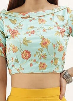 Blue Art Silk Embroidered Blouse Festive Wear