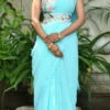 Blue Georgette Saree Party Wear -Sari Grace Shop blue georgette saree sasacu7677 l