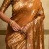 Copper Brown Span Cotton Jacquard Work Saree Party Wear 2 Copper Brown Span Cotton Jacquard Work Saree Party Wear -Sari Grace Shop copper brown span cotton jacquard work saree sasli1397233 l