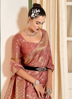 Cotton Modal Silk Onion Pink Color Zari Work Saree Party Wear 9 Cotton Modal Silk Onion Pink Color Zari Work Saree Party Wear -Sari Grace Shop cotton modal silk onion pink color zari work saree samam1983 b